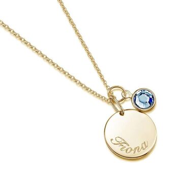 Personalised Gold Plated Swarovski Birthstone Necklace, 3 of 9