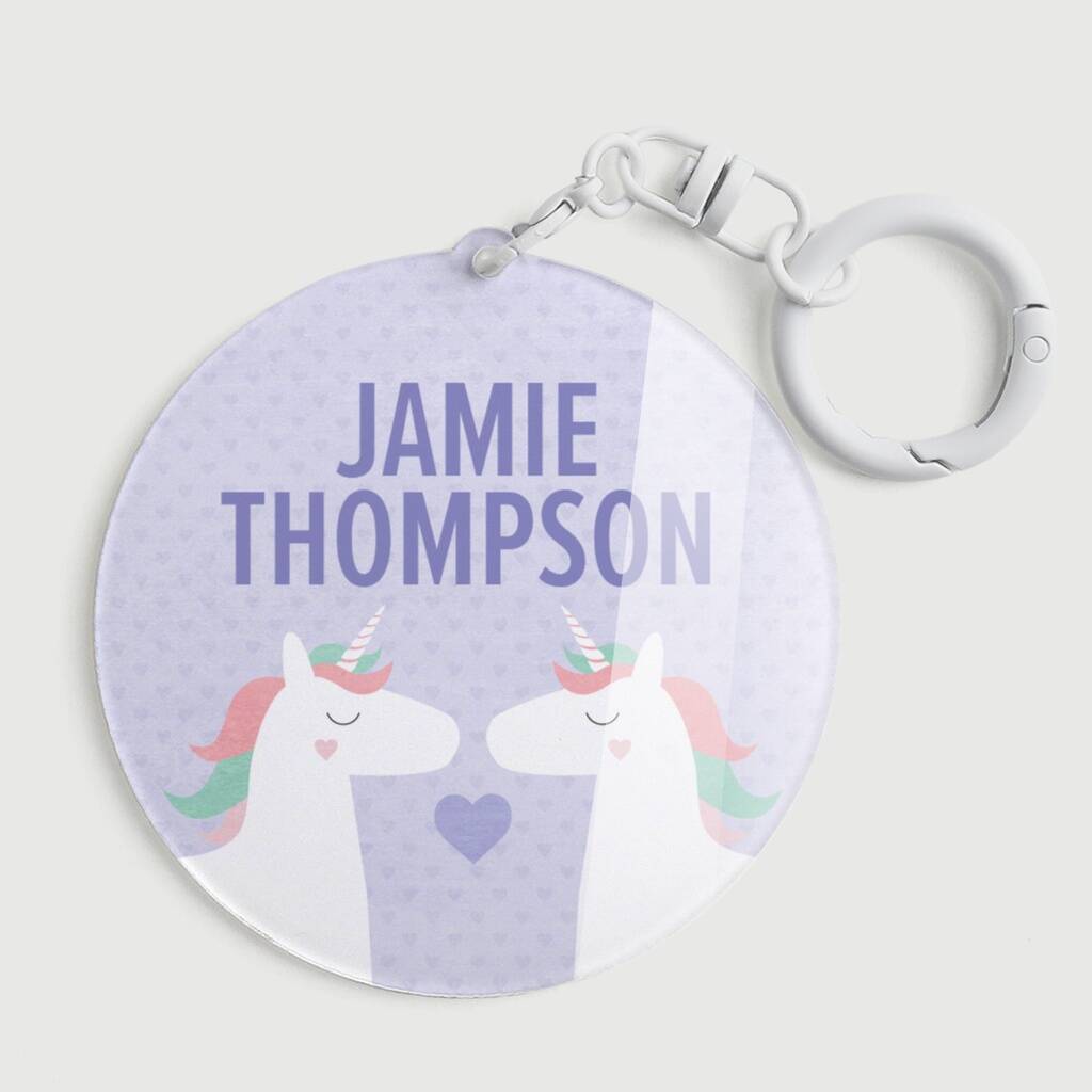 Personalised Unicorn Design Premium Kids Bag Tag, 1 of 4