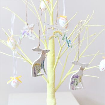Set Of Four Wooden Hanging Easter Hares, 2 of 5