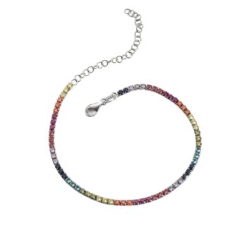 Rainbow Colourful Sterling Silver Tennis Bracelet, 2 of 2