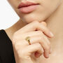 Double Initial Script 9 K Yellow Gold Round Signet Ring, thumbnail 2 of 4