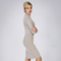 Cleo Oatmeal Two Tone Ribbed Knit Dress, thumbnail 2 of 3