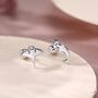 Sterling Silver Mismatched Kawaii Hammerhead Shark And Manta Ray Screwback Earrings, thumbnail 1 of 12