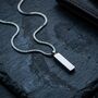 Box Chain Bar Pendant Silver, thumbnail 6 of 9