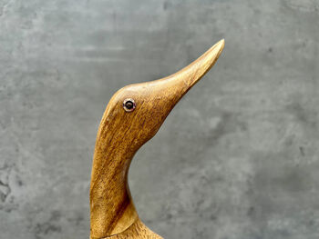 Hand Carved Bamboo Wood Duck Figurine 34cm, 12 of 12