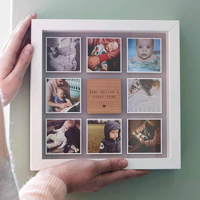Personalised Framed Baby Photo Print, 1 of 12