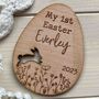 Personalised My First Easter Wooden Disc Sign, thumbnail 1 of 2
