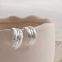 Sterling Silver Feather Hoop Studs, thumbnail 3 of 4