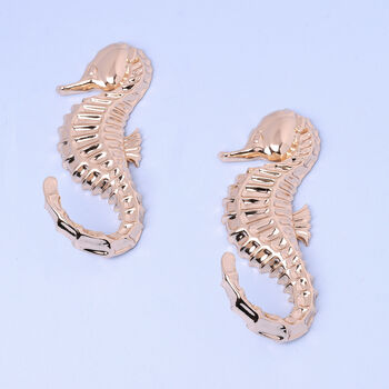 G Decor Set Of Two Gold Seahorse Wall Coat Hooks, 3 of 5