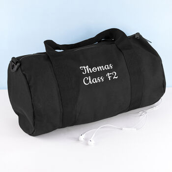 Personalised Kids Black Gym Kit Bag, 3 of 8