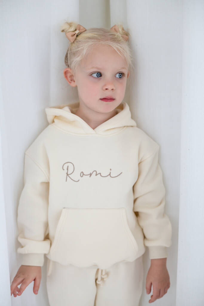 Personalised Embroidered Italic Name Hoodie By Minni ...