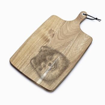 Personalised Pomeranian Engraved Acacia Serving Board, 3 of 11