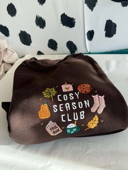 Cosy Season Club Embroidered Sweatshirt Or Hoodie, 8 of 12