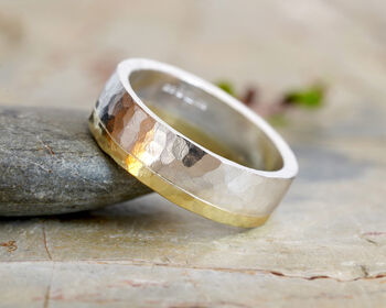 18ct Yellow Gold And Sterling Silver Wedding Band, 2 of 4