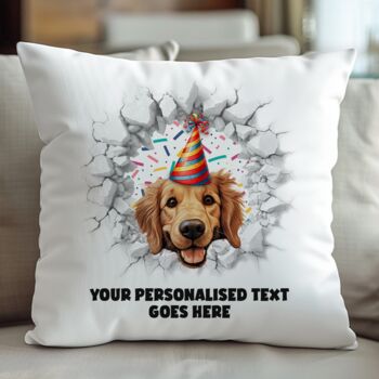 Personalised Golden Retriever Birthday Break Through Dog, 5 of 8