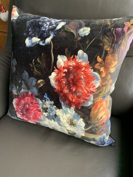 Luxury Velvet Flower Cushion, 2 of 3