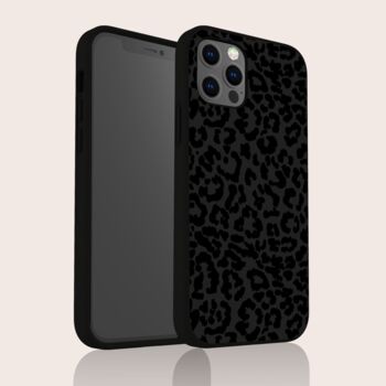 Black Leopard Biodegradable Phone Case, 3 of 7