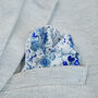 Ditsy Blue Silk Bow Tie, Pocket Square, Cufflinks, thumbnail 7 of 8