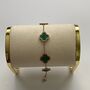 Adina Clover Bracelet Rose Gold Emerald, thumbnail 2 of 6