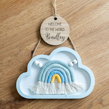 Personalised Welcome To The World Cloud Nursery Sign, 3 of 5