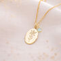 Birth Flower Oval Personalised Necklace, thumbnail 3 of 12