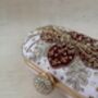 Light Pink Floral Oval Clutch, thumbnail 9 of 11