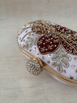 Light Pink Floral Oval Clutch, 9 of 11