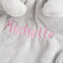 Personalised Grey Elephant Baby Comforter, thumbnail 3 of 8