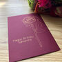 Personalised Rose Flower Thank You Teacher Gold Foil Card, thumbnail 3 of 12