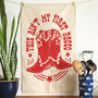Red Cowboy Boot Rodeo Funny Tea Towel, thumbnail 1 of 3