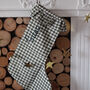 Personalised Green Gingham Stocking Embroidered, thumbnail 1 of 10