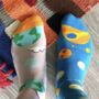 Colourful Planets Mid Calf Length Odd Socks, thumbnail 1 of 3