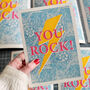 'You Rock' Lightning Bolt Print, thumbnail 3 of 5