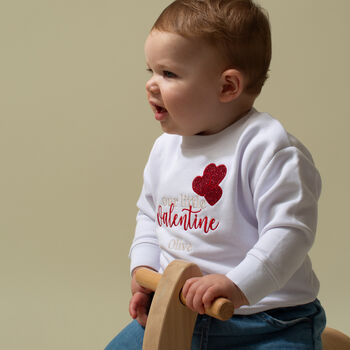 Personalised Our Little Valentine Kids Sweatshirt, 6 of 6