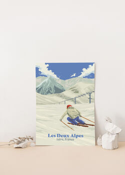 Les Deux Alpes Ski Resort France Travel Poster Print, 2 of 12