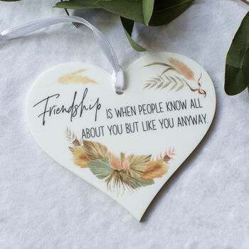 Pampas And Dried Foliage Friendship Heart Wall Hanging, 4 of 5