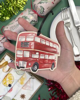 London Bus Wooden Christmas Decoration, 2 of 3