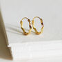 Gold Plated Twisted Huggie Hoop Earrings, thumbnail 3 of 5