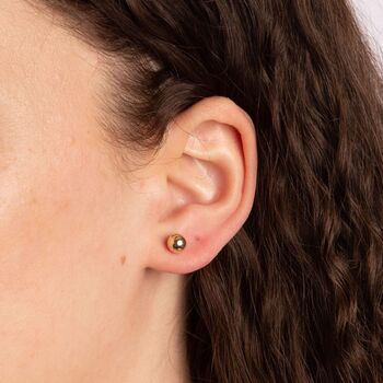 9ct Yellow Gold Polished Ball Stud Earrings – 6mm, 2 of 6
