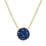 Round 18k Gold Plated Blue Druzy Crystal Necklace, thumbnail 3 of 4