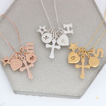 Personalised Cross Necklace With Birthstones, 8 of 12
