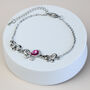 Colourful Crystal Butterfly Silver Anklet, thumbnail 2 of 4