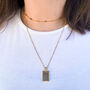 Gold Plated Labradorite Rectangle Pendant Necklace, thumbnail 3 of 3