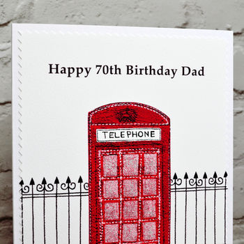 'Telephone Box' Personalised Birthday Card, 4 of 4