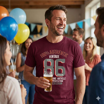 'Authentic Vintage 1986' 40th Birthday Gift T Shirt, 8 of 11