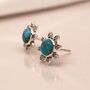 Sterling Silver Turquoise And Topaz Stud Earrings, thumbnail 3 of 11