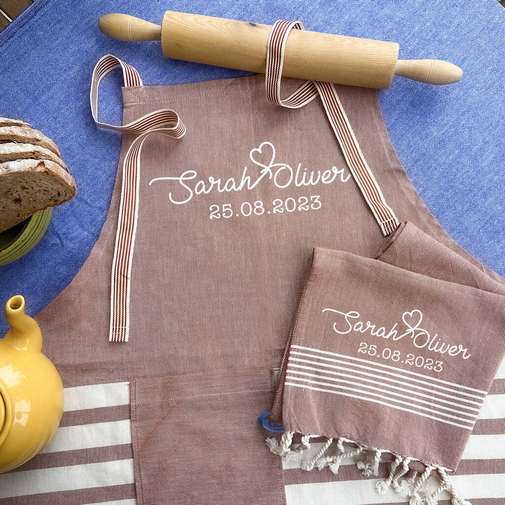 Personalised Cotton Apron, Tea Towels, Sustainable Gift, 1 of 11
