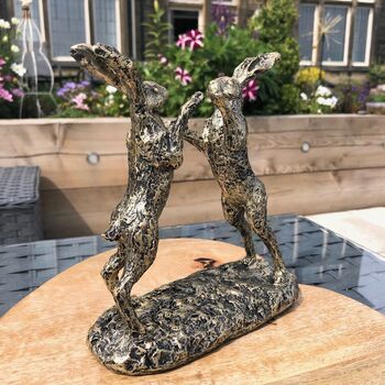 Pair Of Fighting Hares Ornament, 3 of 5