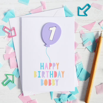 Personalised Acrylic Balloon Birthday Card, 2 of 3