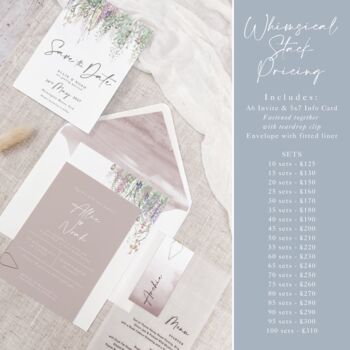Whimsical Spring Wedding Invitation Stack, 5 of 8